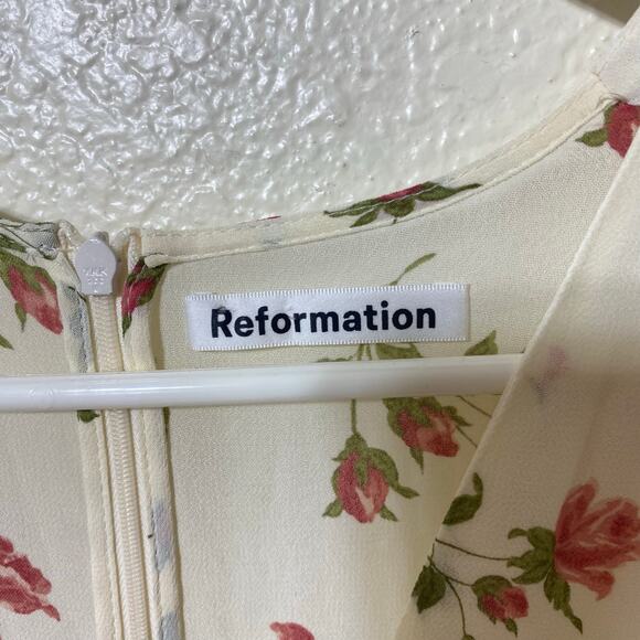 Reformation Laurelei Mini Dress Ivory Floral Size 2 - Picture 7 of 12